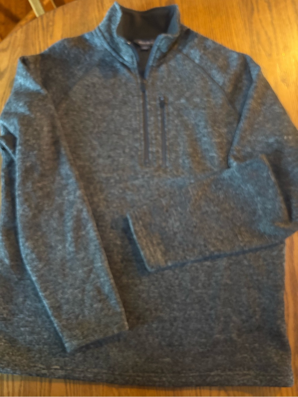 Eddie Bauer Men’s Heather Charcoal Quarter-Zip Pullover L